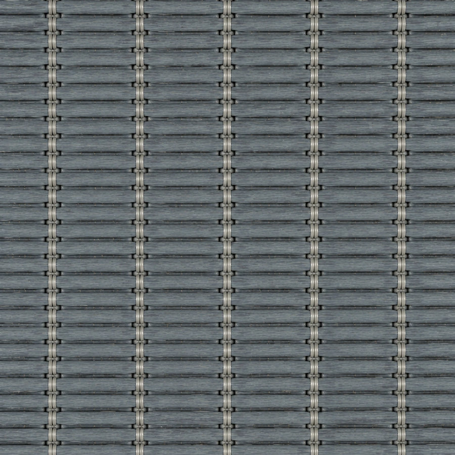 Custom Nomi Grayish Blue Woven Bamboo Shades - Grayish Blue woven bamboo material close-up