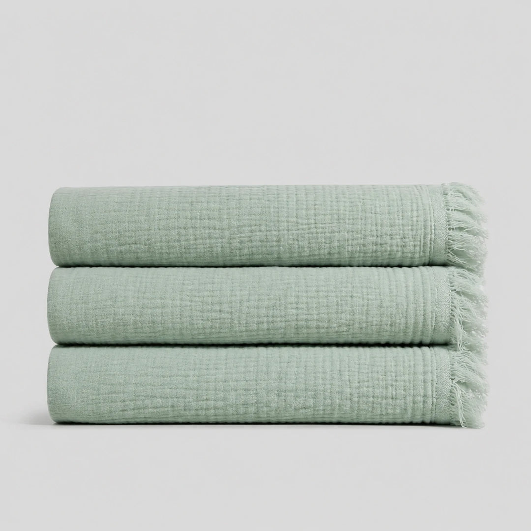 100% Cotton Breathable Muslin Throw for Bed - Fredesigner