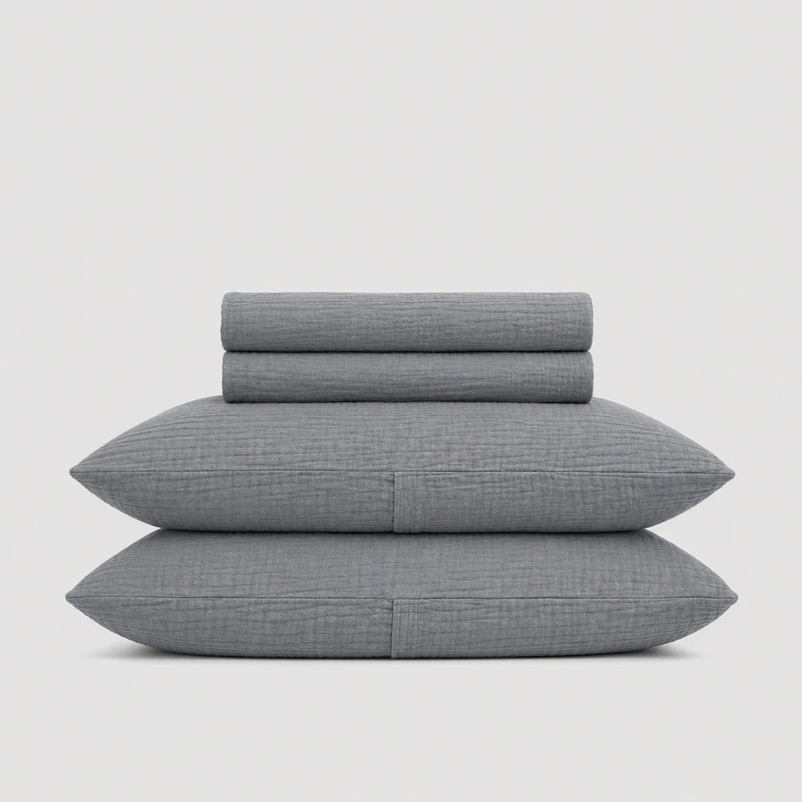2 Layers Gauze Cotton Muslin Pillowcovers 2-pieces - Fredesigner