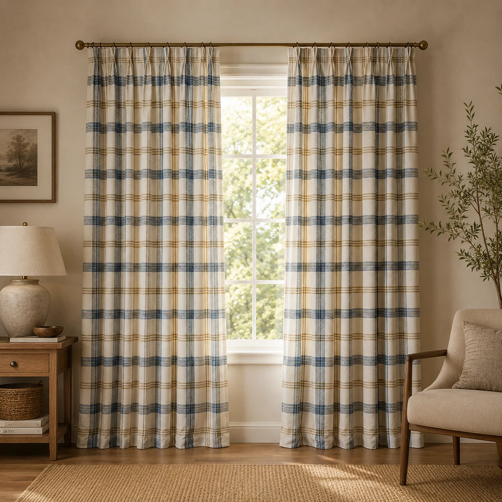 Window Plaid Curtains Windowpane Plaid Curtains Genia - Fredesigner