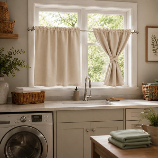Velvet Kitchen Window Cafe Curtains  Bolonia - Fredesigner
