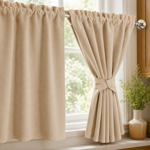 Velvet Kitchen Window Cafe Curtains  Bolonia - Fredesigner