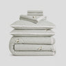 100% Linen Custom Embroidery Comforter Set with Lace Edge - Fredesigner