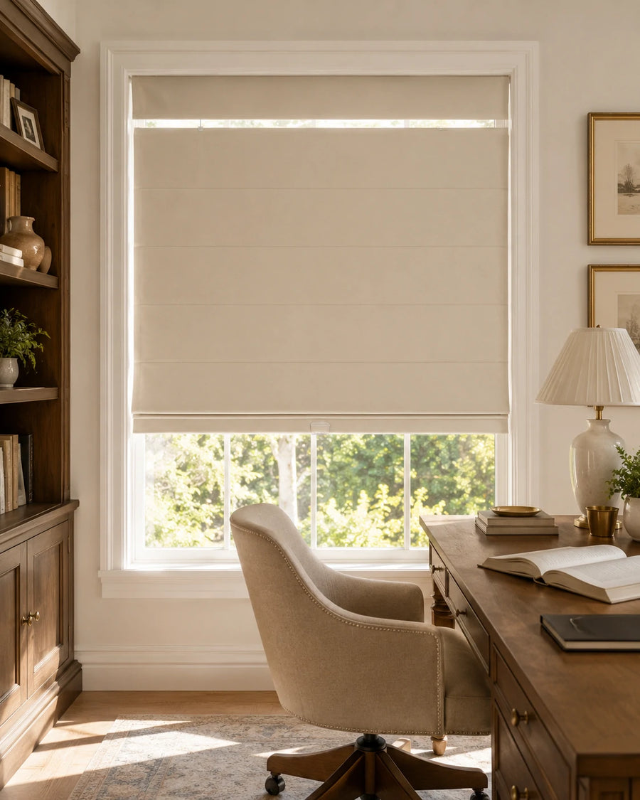 Jenna Linen Roman Shades & Blinds