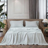 100% Linen Sage Green Checkered Bed Sheet Set - Fredesigner