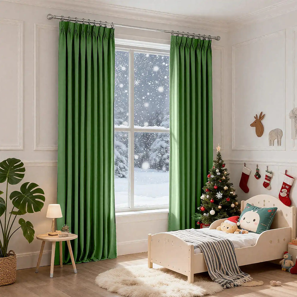 Christmas blackout curtains for kids room