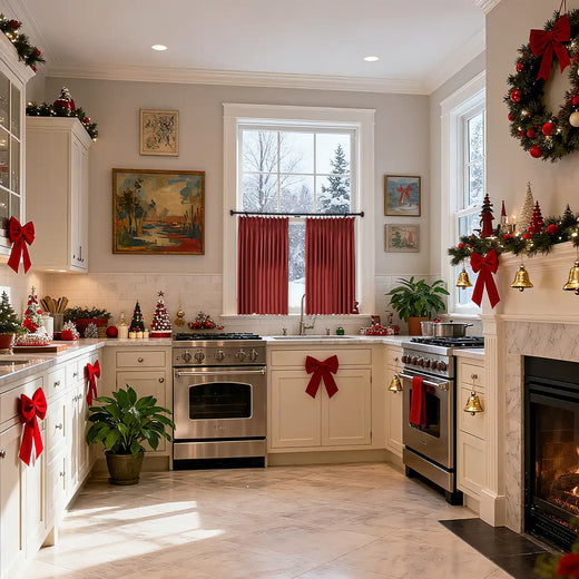 Christmas cafe curtains for kitchen