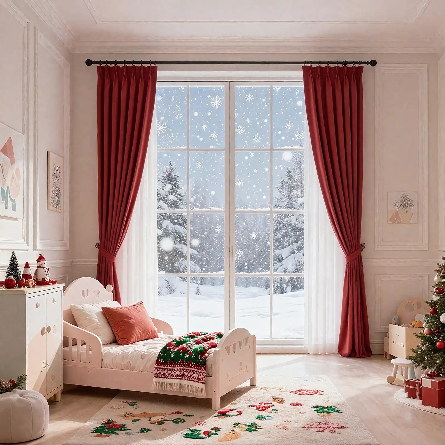 Christmas childrens room curtains