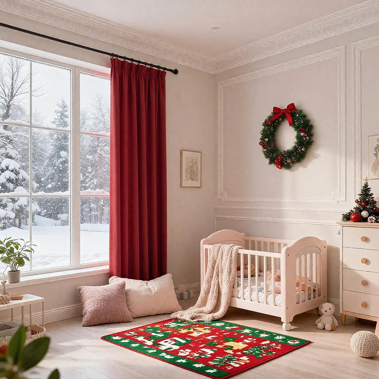 Christmas curtains for baby's room