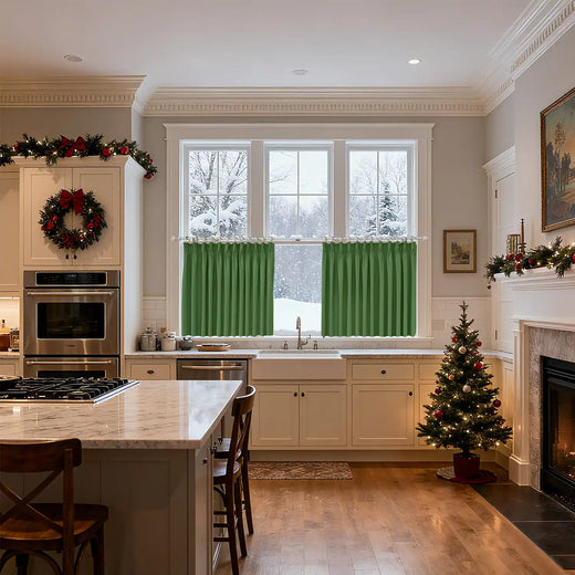 Christmas linen cafe curtains