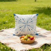 Cotton Blue-White Color Block Cushion Cover - Fredesigner