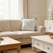 Cotton Blue-White Color Block Cushion Cover - Fredesigner