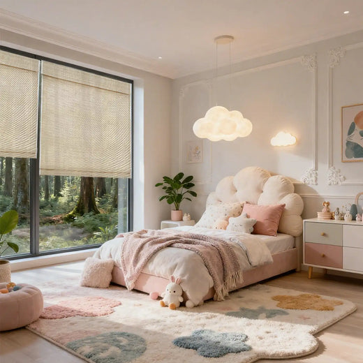 roman shades with curtains