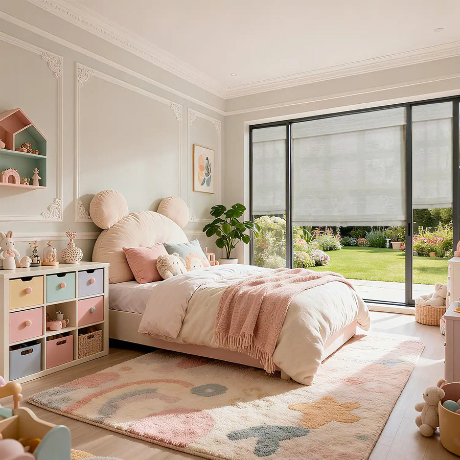 roman shades with curtains