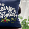Deep Blue Christmas Embroidery Pillowcase - Fredesigner