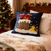 Deep Blue Christmas Embroidery Pillowcase - Fredesigner