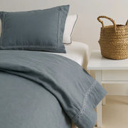 Delicate Blue Lace-Edge Duvet Cover - Fredesigner
