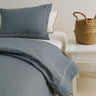 Delicate Blue Lace-Edge Duvet Cover - Fredesigner