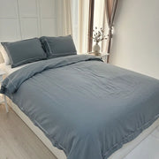 Delicate Blue Lace-Edge Duvet Cover - Fredesigner