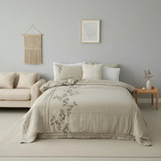 Embroidered Floral Duvet Cover - Fredesigner
