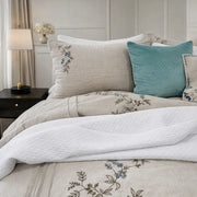 Embroidered Floral Duvet Cover - Fredesigner