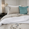 Embroidered Floral Duvet Cover - Fredesigner
