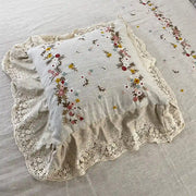 Embroidered Lace-Trim Duvet Cover - Fredesigner
