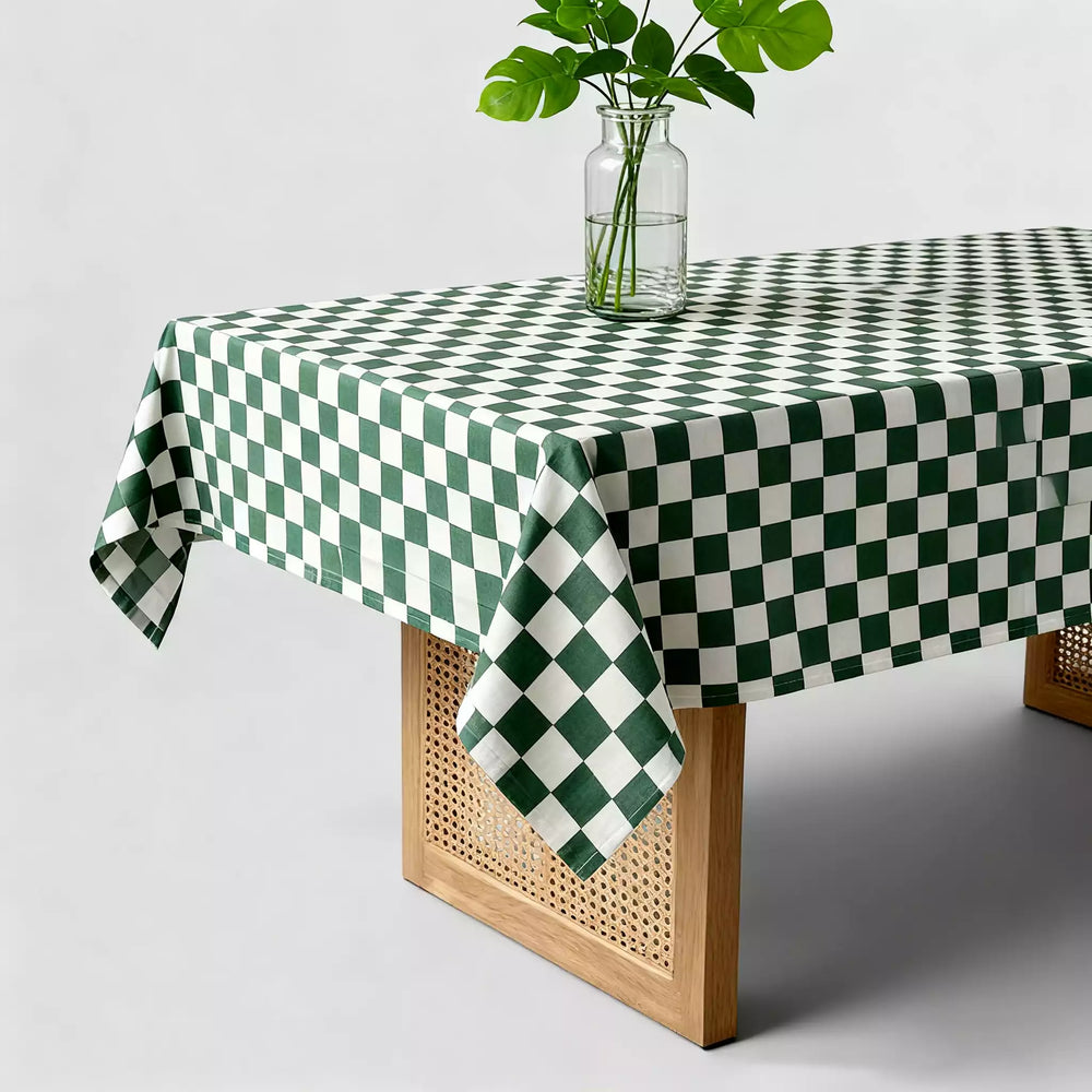 Plaid Table Cover Wrinkle Free for Kitchen - Fredesigner