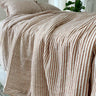 White Wide Stripes Linen Breathable Comforter Set - Fredesigner
