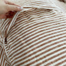 White Wide Stripes Linen Breathable Comforter Set - Fredesigner
