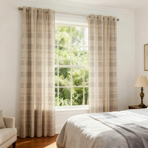 Neutral Plaid Curtains Modern Plaid Curtains Berge - Fredesigner