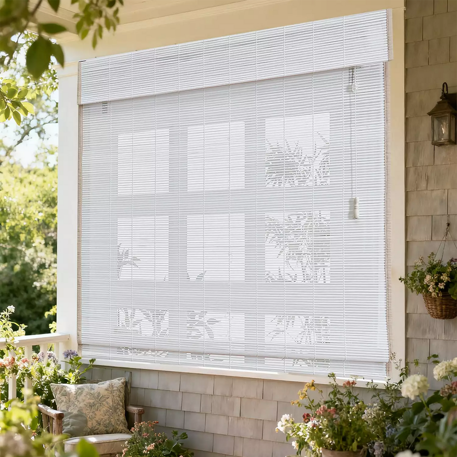 Blackout Cordless Blinds Bamboo Roman Shades