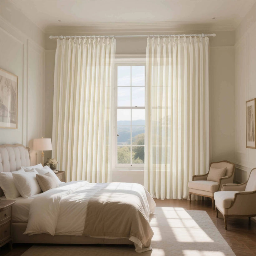 Solid color bedroom curtains