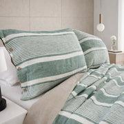 Contrast Color Green Stripe Duvet Cover - Fredesigner