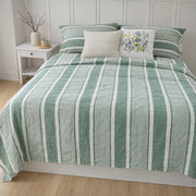 Contrast Color Green Stripe Duvet Cover - Fredesigner