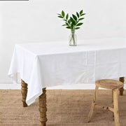 Table Cloth Rectangle Linen Waterproof Textured White - Fredesigner