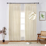 Linen Ready Made Privacy Curtains Pinch Pleat Unlined Chevrons