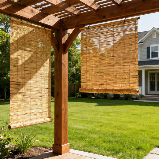 Outdoor Curtain Bamboo Roman Shade - Fredesigner