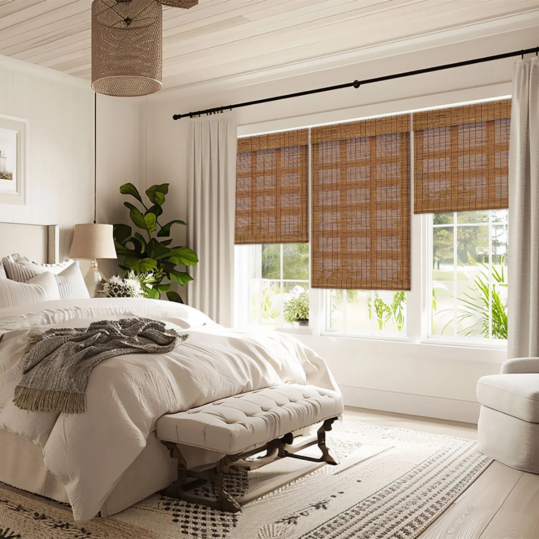Custom 100% Bamboo Roman Shade Blind for Windows or Doors【2025- E394】