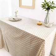 Beige Checkered Tablecloth Tables Plaid - Fredesigner
