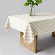 Beige Checkered Tablecloth Tables Plaid - Fredesigner