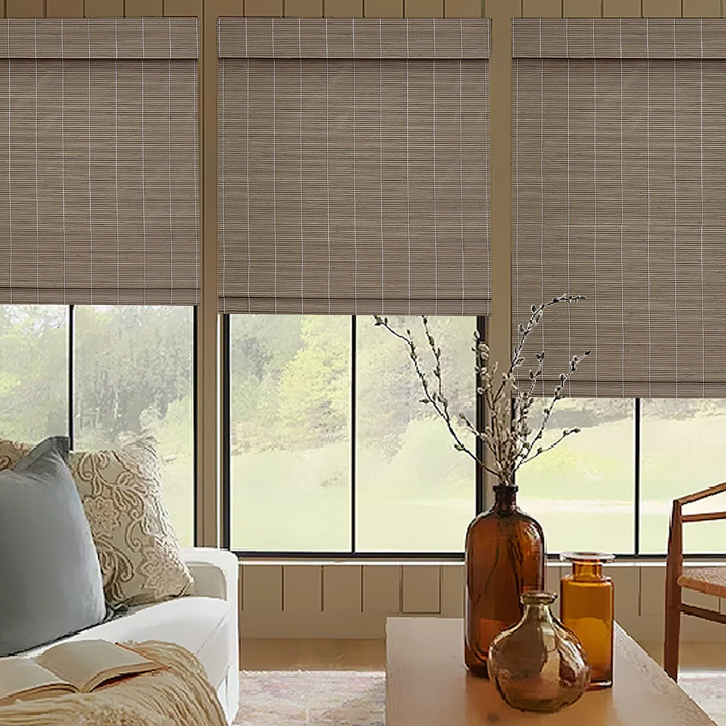 Custom Cordless 100% Bamboo Roman Shade Blind for Windows or Doors【Steppe】