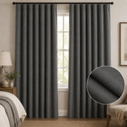 Custom Navy Blue Curtain 100% Blackout - Gray browser generated product photo