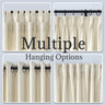 Linen Ready Made Privacy Curtains Pinch Pleat Unlined Chevrons