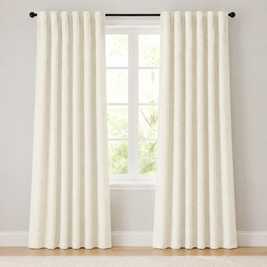 Velvet Curtains Thermal Insulated Chevrons - #BLJ17-1 Lvory White browser generated product photo