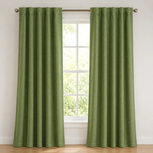 Velvet Curtains Thermal Insulated Chevrons - #BLJ17-10 Grass Green browser generated product photo