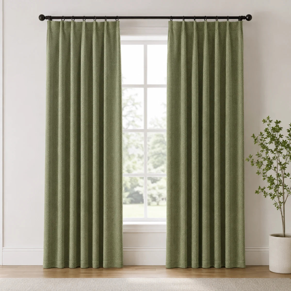 Christmas Baby Nursery Curtains Chevrons - #BLJ17-13 Matcha Color browser generated product photo