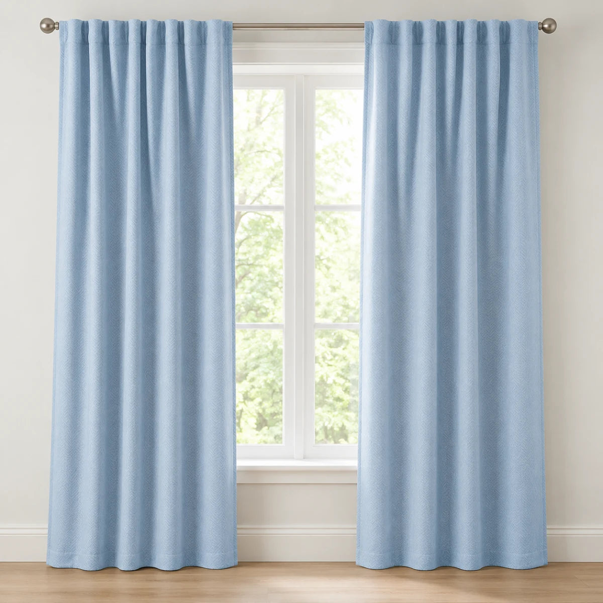 Christmas Baby Nursery Curtains Chevrons - #BLJ17-18 Sky Blue browser generated product photo