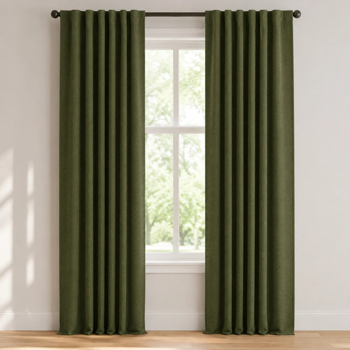 Christmas Baby Nursery Curtains Chevrons - #BLJ17-39 Army Green browser generated product photo