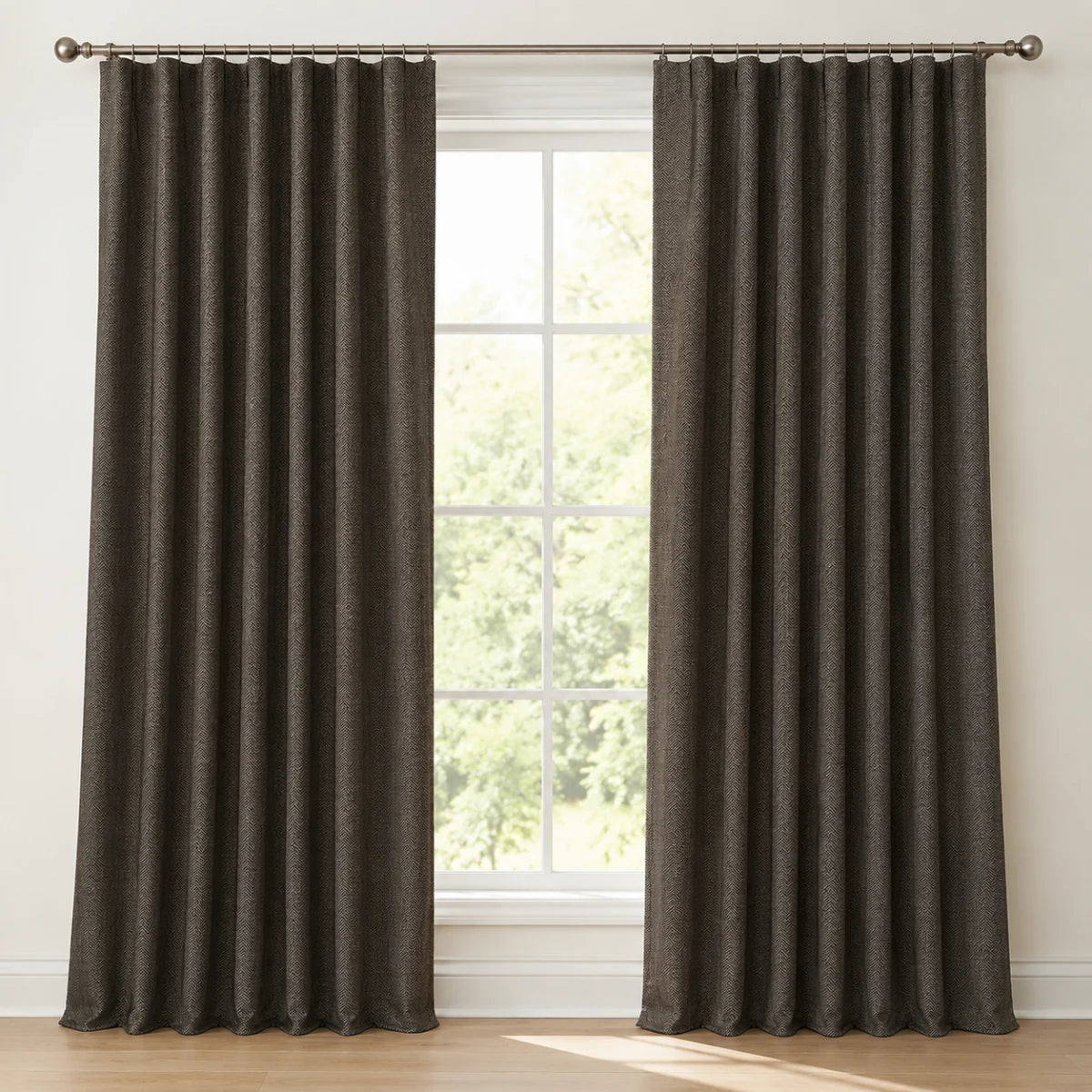 Christmas Baby Nursery Curtains Chevrons - #BLJ17-4 Sepia Ebony browser generated product photo